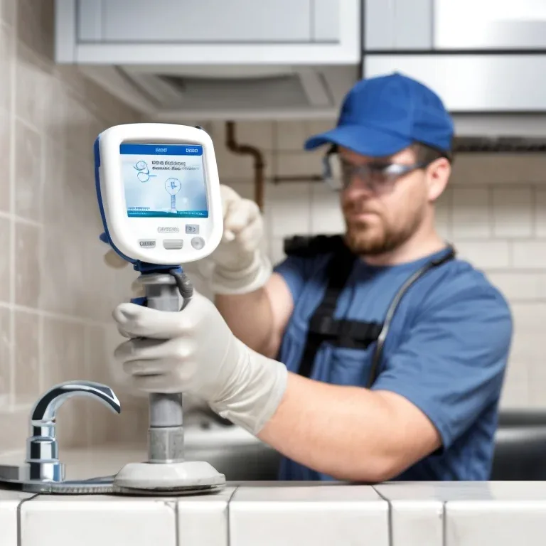 Técnico de FugaLab realizando inspección con equipo especializado